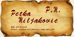 Petka Miljaković vizit kartica